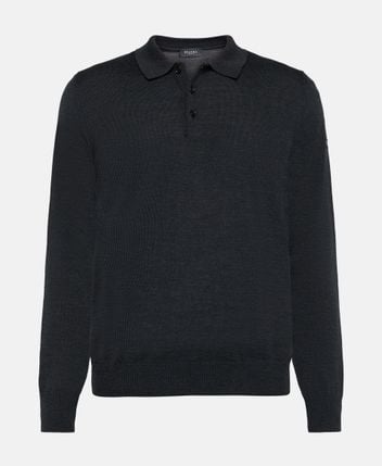 Woolen long-sleeved polo Merino Superwash