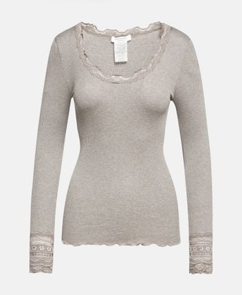 Silk-blend long-sleeved top RWBenita