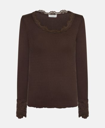 Silk-blend long-sleeved top RWBenita