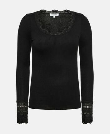Silk-blend long-sleeved top RWBenita