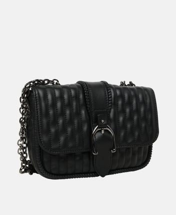 Leather cross body bag Aubergine