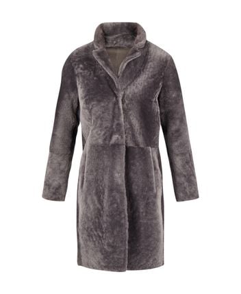 Reversible shearling coat