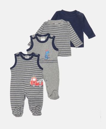 Long-sleeved shirt and romper set, pack of 2 6342210