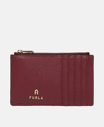 Leather card holder Camelia