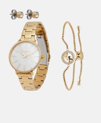 Set with watch, bracelet & stud earring