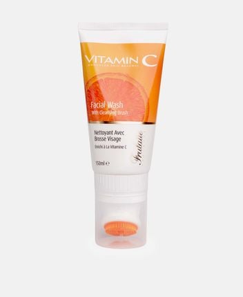 Facial cleanser with build-in brush