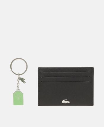Leather card case and keychain set