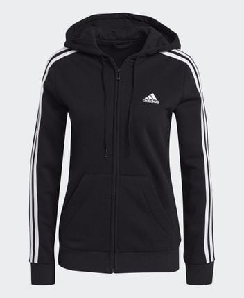 Top Essentials Fleece 3-Streifen Kapuzenjacke