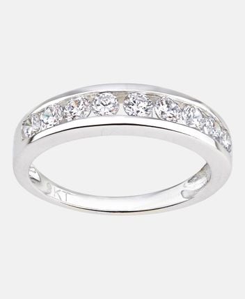 Ring 9ct White Gold Ladies Stone Set Eternity Ring
