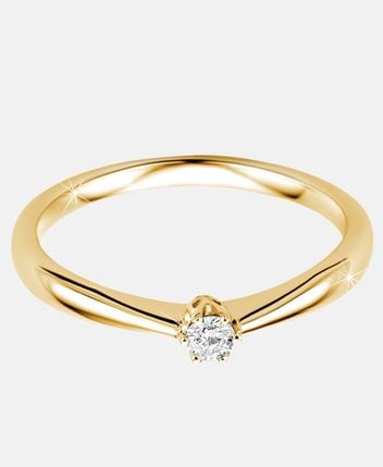 Diamond ring 9ct Yellow Gold 0.09ct Diamond Solitaire Ring