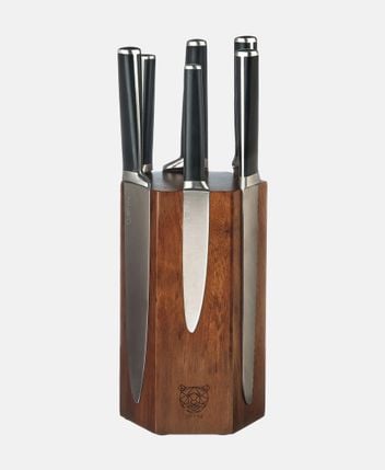 Knife block and knives, 7 pieces