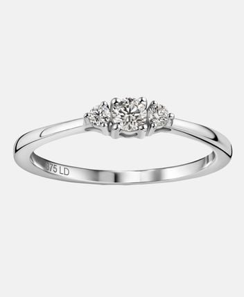 Diamond ring 9KT (375) White Gold Ring with 0.15ct Lab Diamond
