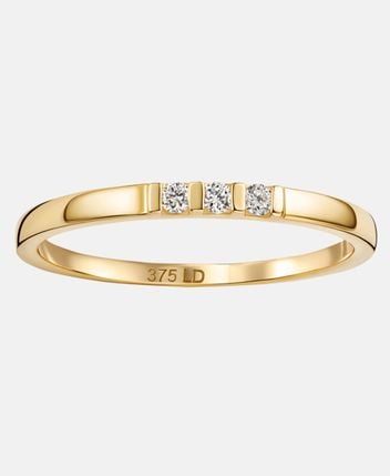 Diamond ring 9KT (375) Yellow Gold Ring with 0.05ct Lab Diamond