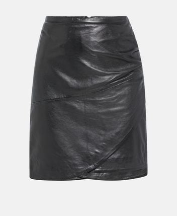 Leather mini-skirt
