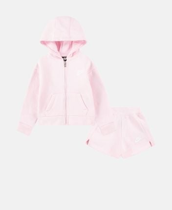 Sweat jacket and shorts set