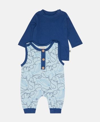 Long-sleeved top and romper set 3413320