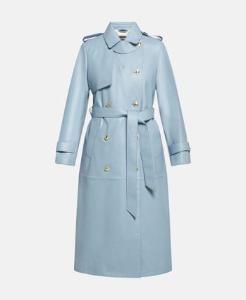 Leather trench coat