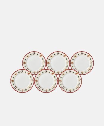 Plates, set of 6 Happy Wintertime Red