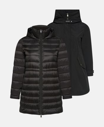 Double-layered down coat