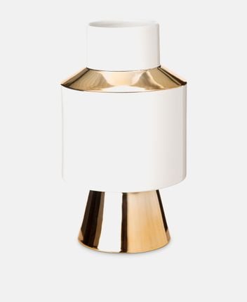 Decorative vase Vase Object white & gold S