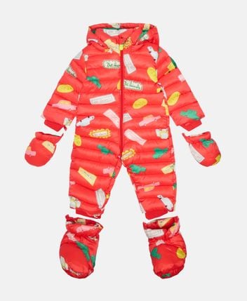 Ski overall with gloves