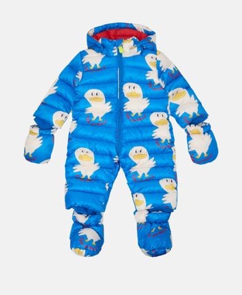 Ski overall with gloves