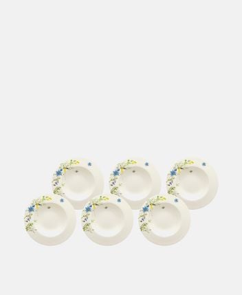 Soup plate set, 6 pcs. Suppenteller 23 cm Fahne Brillance Fleurs des Alpes