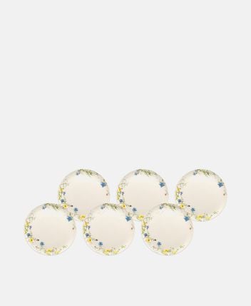 Breakfast plate set of 6 Frühstücksteller "Brillance Fleurs des Alpes", 21 cm