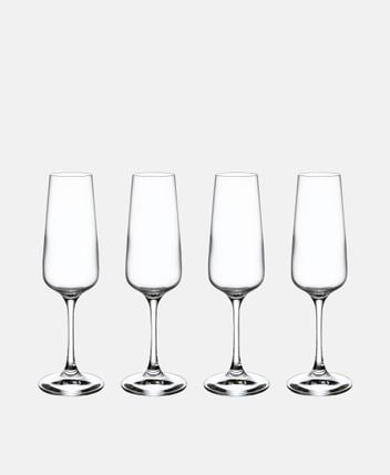 Champagne glasses, set of 4 ovid