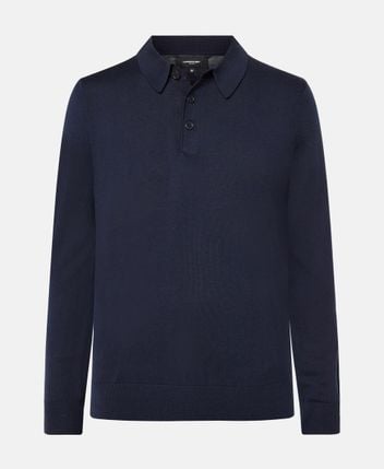 Woolen long-sleeved polo
