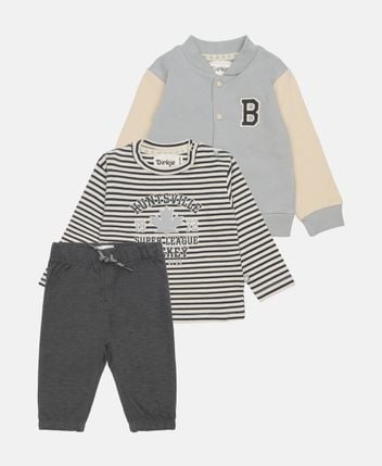 Jacket, long-sleeved top and trousers set