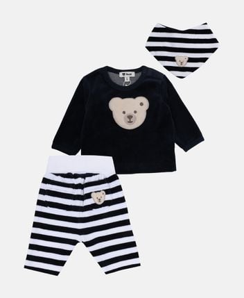 Long-sleeved shirt, trousers and neckerchief set