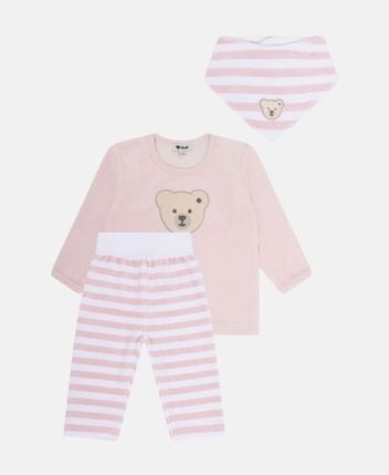 Long-sleeved shirt, trousers and neckerchief set