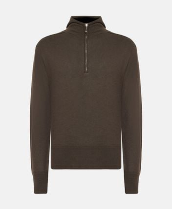 Hooded knit jumper