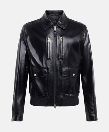 Leather blouson