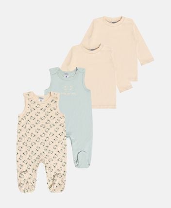 Long-sleeved shirt and romper set, pack of 2