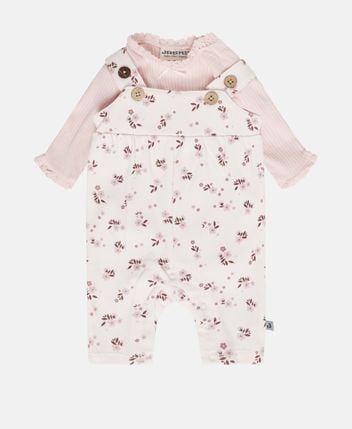 Long-sleeved top and romper set