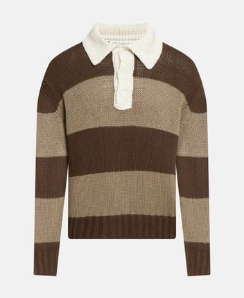 Linen-blend knitted polo shirt Maxime