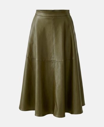 Leather-look midiskirt