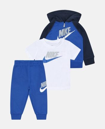 Shirt, trousers and sweat jacket set