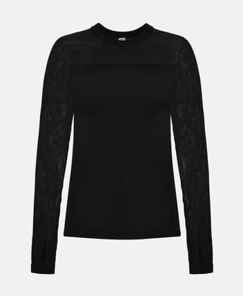 Long-sleeved top SEMI-SHEER EVENING TOP