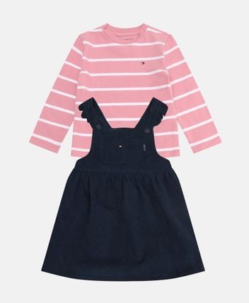 Long-sleeved shirt and dress set
