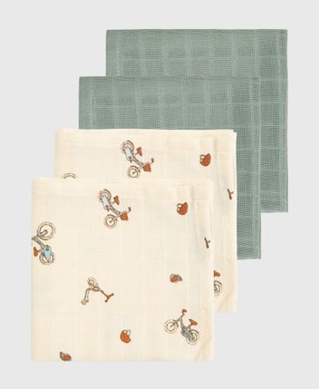 Muslin nappies, pack of 4