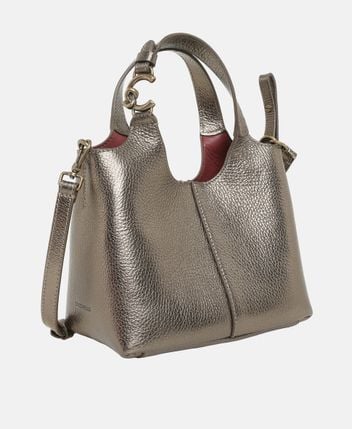 Leather handbag and pouch