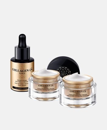 Set of night cream, day cream and face serum