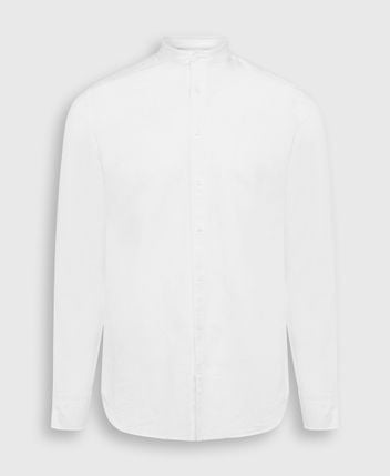 Linen-blend long-sleeved shirt - tailored fit