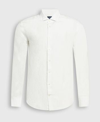 Linen-blend long-sleeved shirt - tailored fit