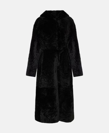Reversible lamb fur coat