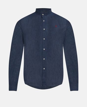 Linen-blend long-sleeved shirt - slim fit