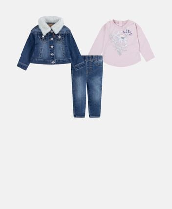Jacket, long-sleeved top and trousers set